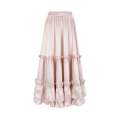 Jacquard Corset Top &amp; Satin Ruffle Skirt Set