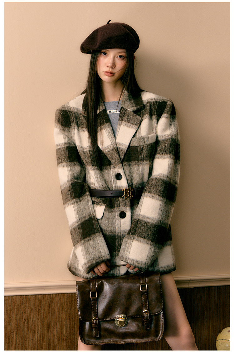 Short &amp; Long Brown Plaid Coats - CHINASQUAD