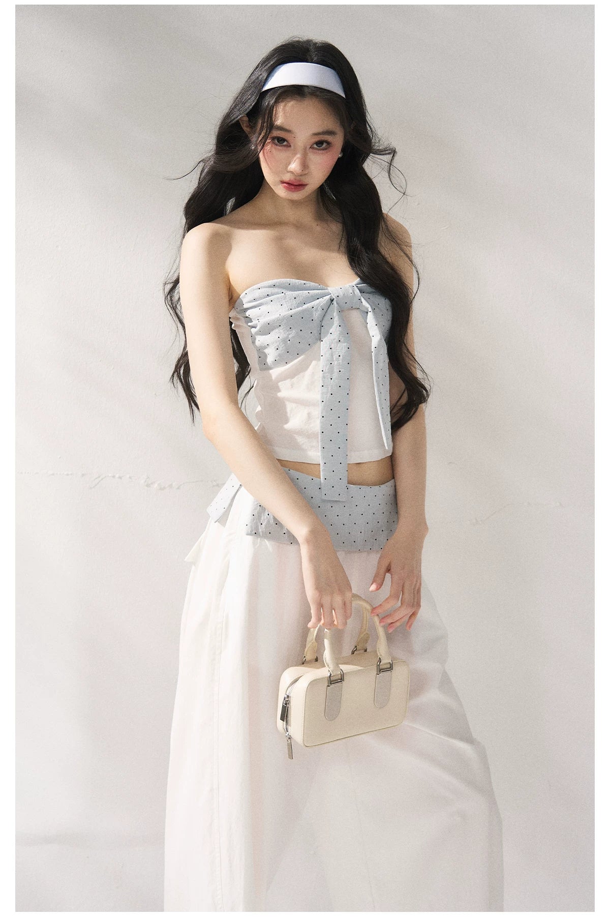 Strapless Top &amp; Relaxed Wide-Leg Pants Set