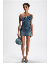 Blue Denim Kate Tube Top - CHINASQUAD