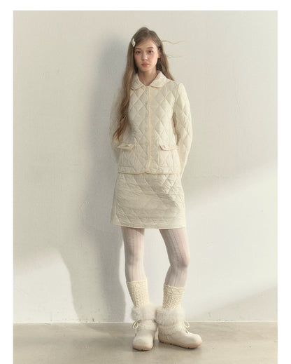 Reversible Quilted Doll Collar Jacket &amp; Skirt Set