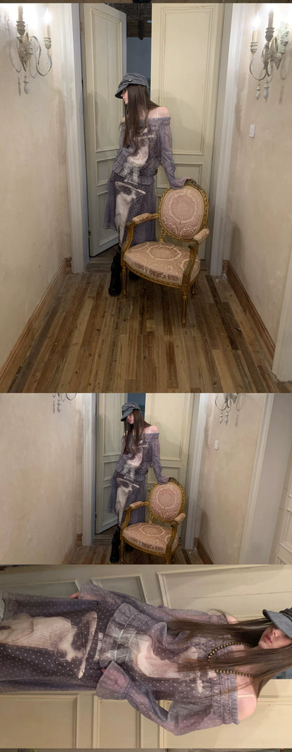 Layered Sheer Chiffon A-Line Midi Skirt