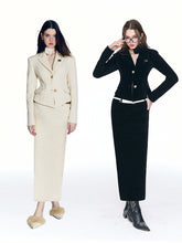 (Final Sale) Chenille Wool Blazer &  Mini Skirt Set - CHINASQUAD