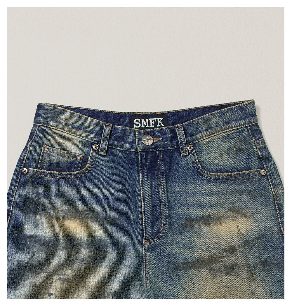 Desert Relic Straight-Leg Distressed Jeans