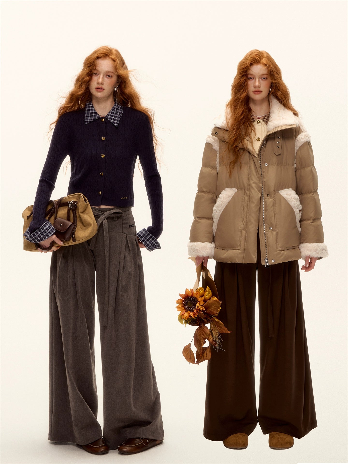 Pleated Tie-Waist Wide-Leg Trousers