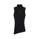 “Djembe Series” 100% Wool Asymmetric Hem Turtleneck T-shirt - CHINASQUAD