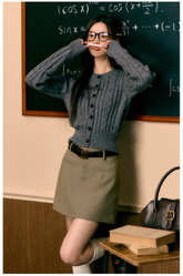 Khaki A-Line Mini Skirt - CHINASQUAD