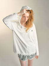 White Lace Hooded Top - CHINASQUAD