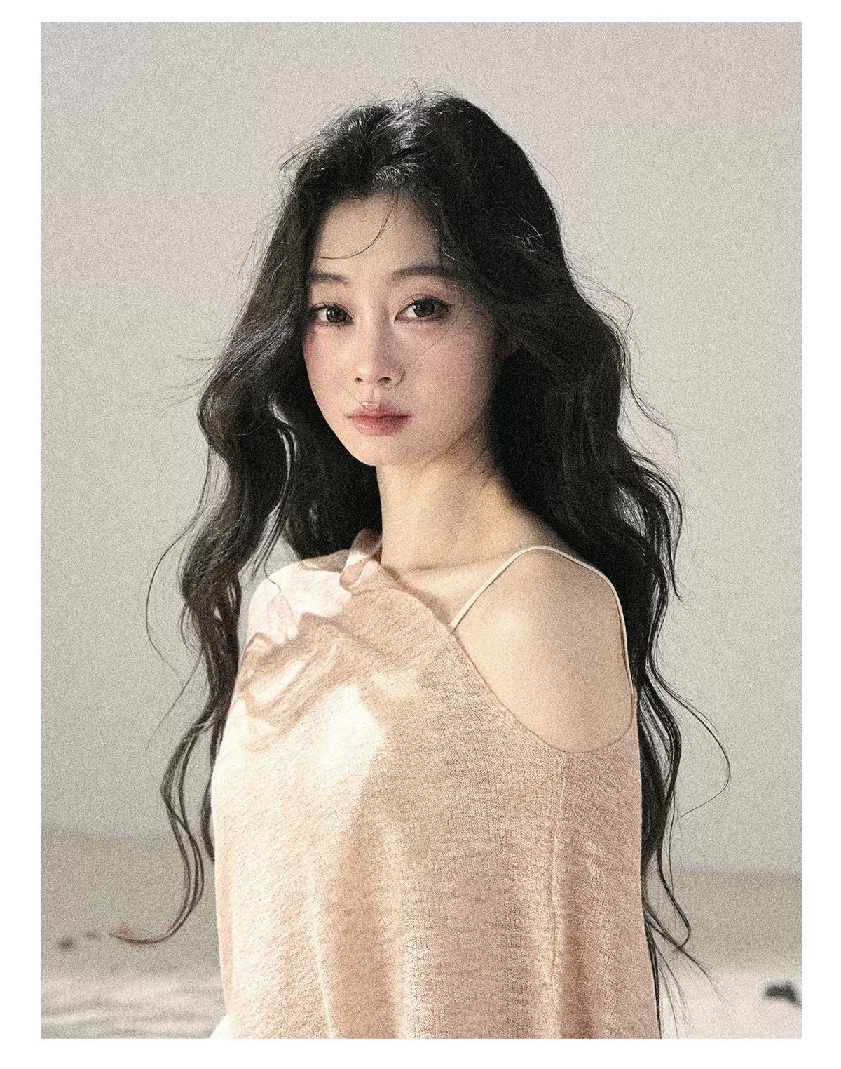 Sheer Off-Shoulder Sun Protection Knit Top Set
