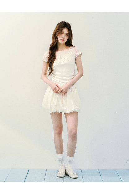 Layered Lace Knit Tee