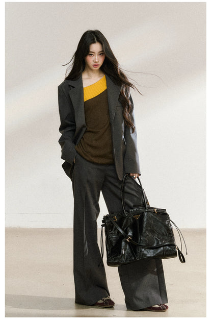 Charcoal Tailored Oversized Blazer