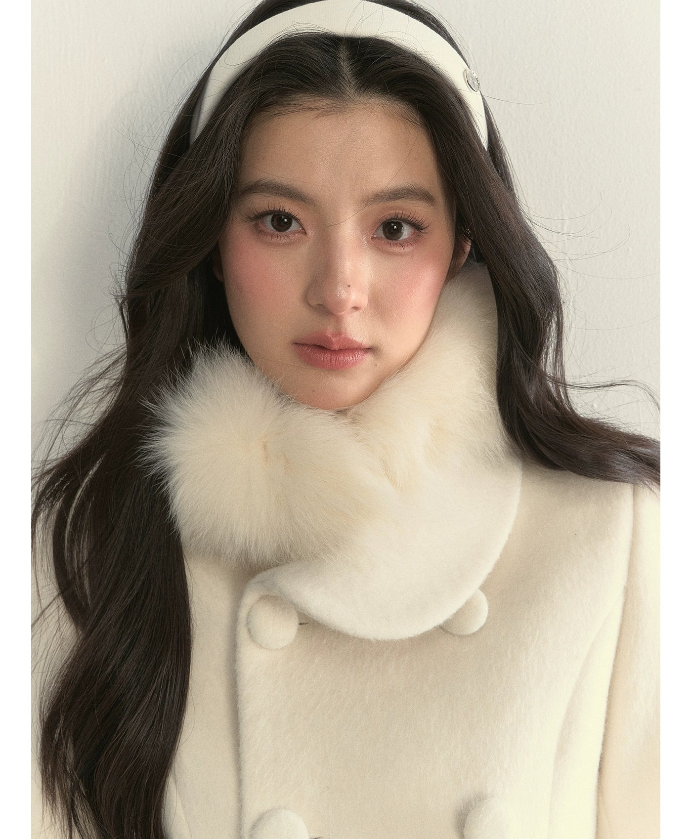 Wool Blend Double-Breasted Midi Coat