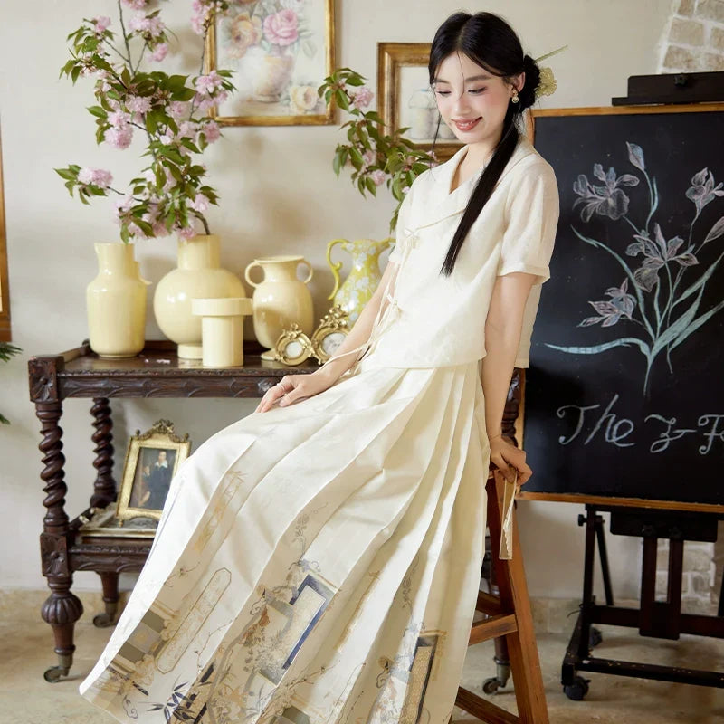 (Final Sale)"绘意晚" Modern-style Hanfu Set