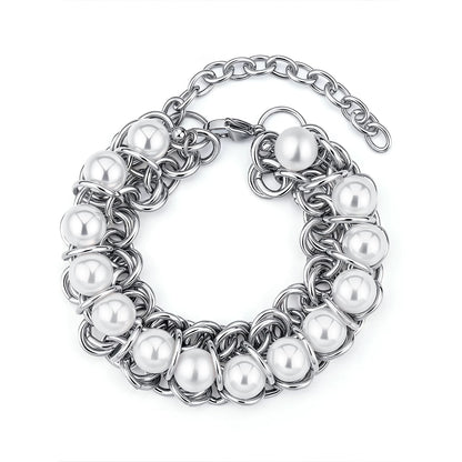 Wrapped Beaded Pearl Bracelet