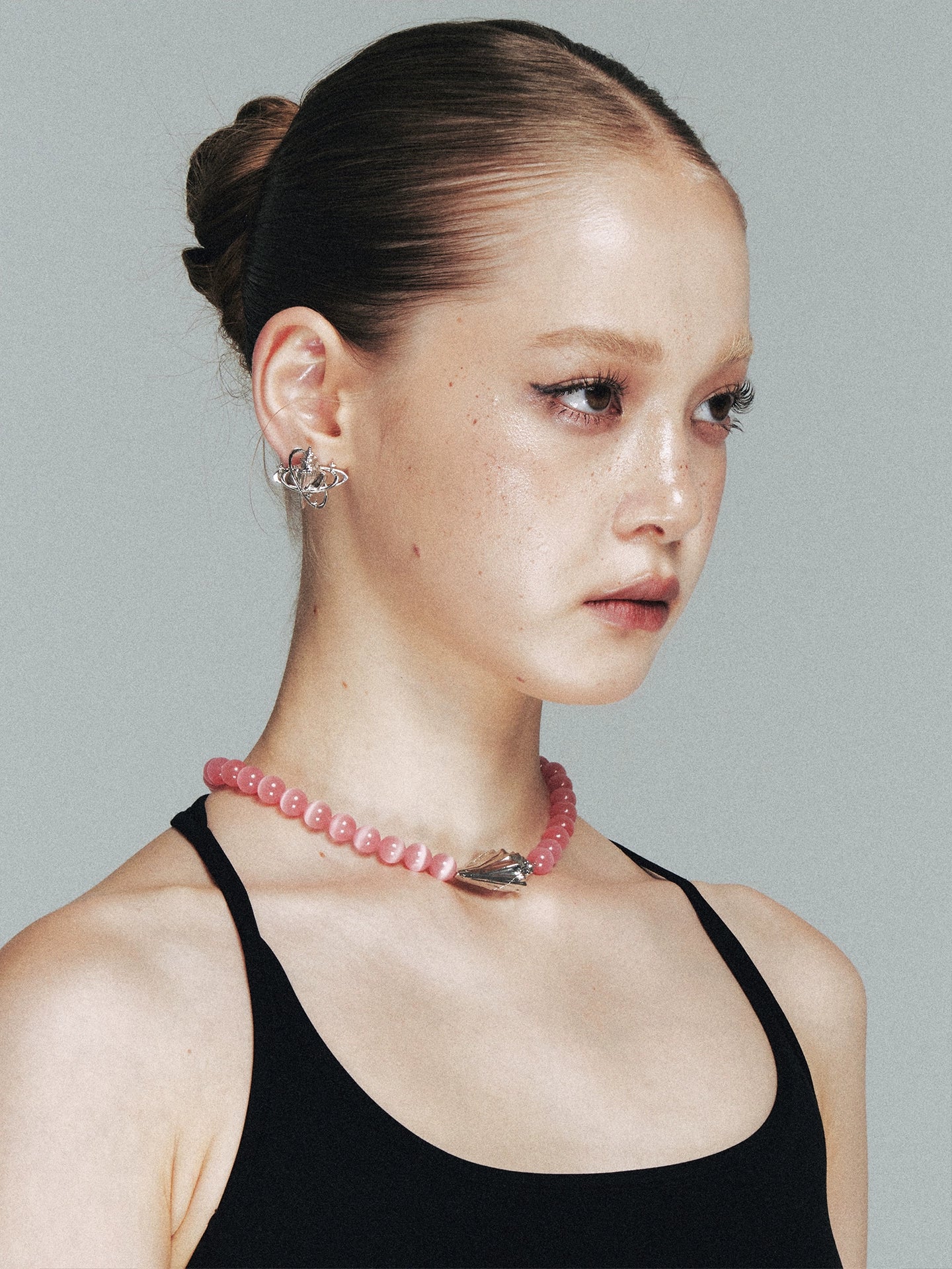 Seashell Star Pink Crystal Choker Necklace