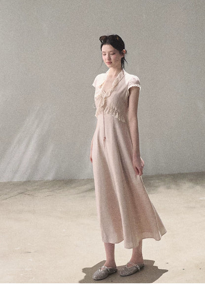Lyocell Linen Tie-Waist Dress