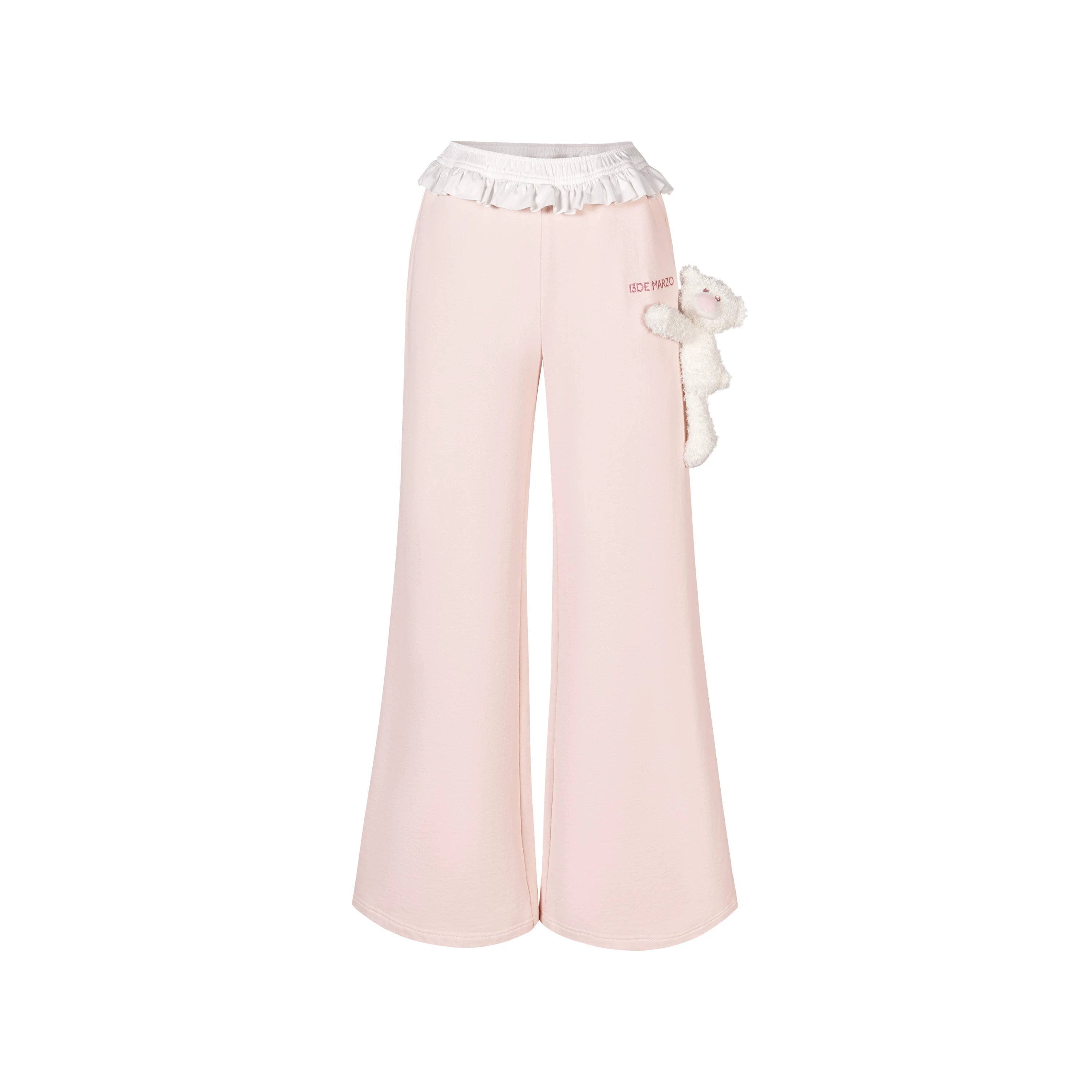 Lace-Waist Straight-Leg Lounge Pants