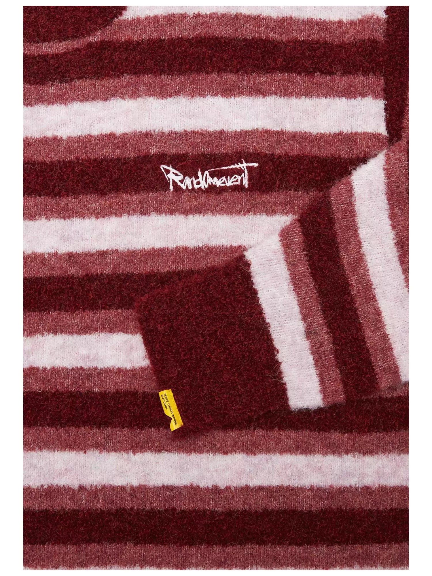 Contrast Stripe Embroidered Knit Sweater