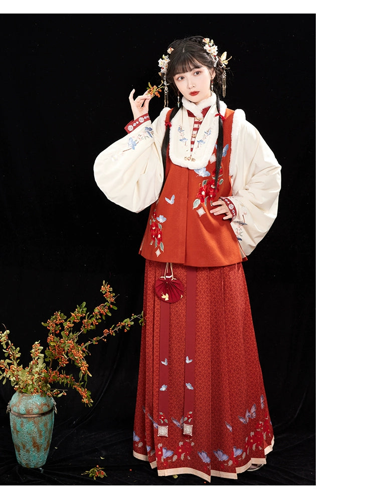 &quot;轻花蝶影&quot;Ming-Dynasty Hanfu Set - CHINASQUAD