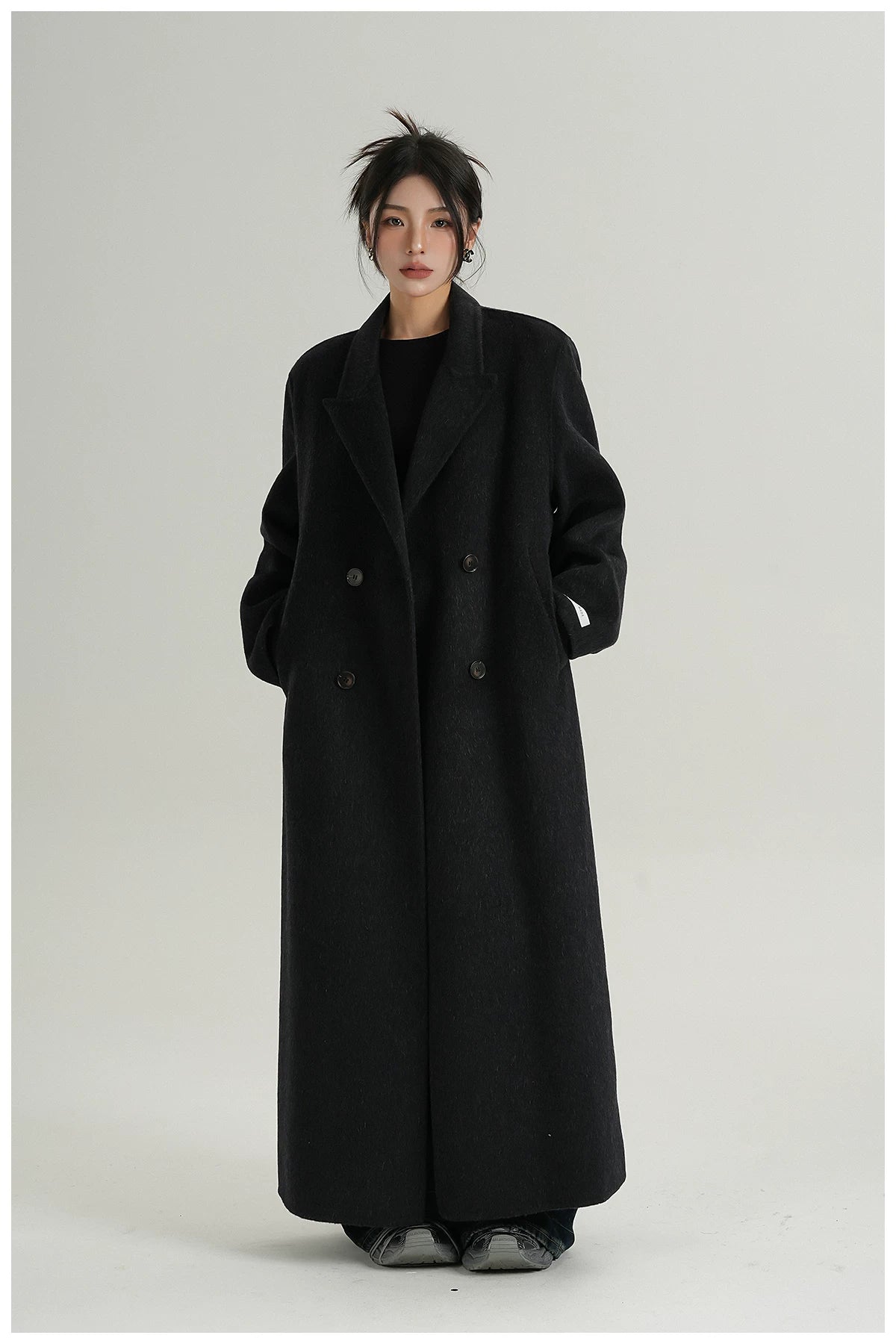 Extra-Long Tailored Wool Coat