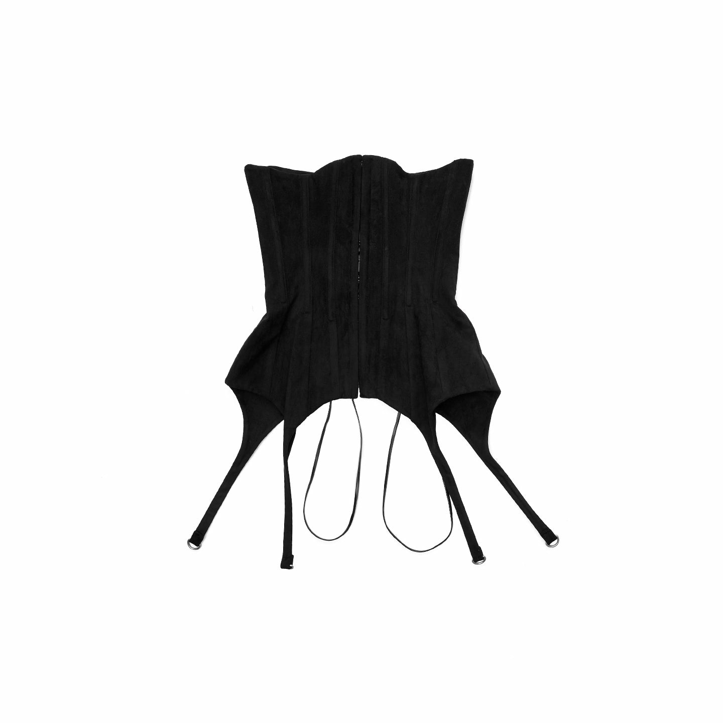 Suede-Effect Lace-Up Belt Corset