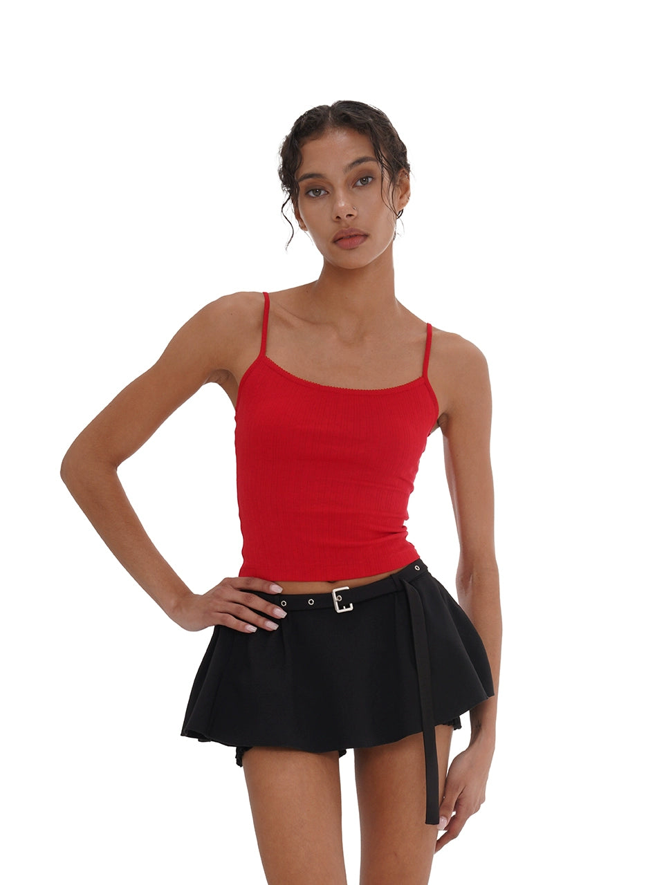 Belted Mini Pumpkin Skirt Shorts