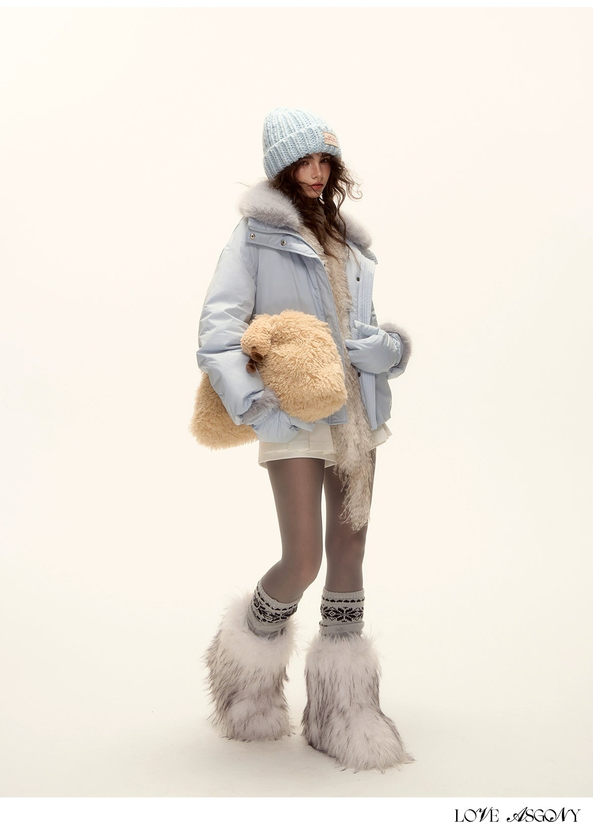 Fur-Collar Short Down Puffer Jacket