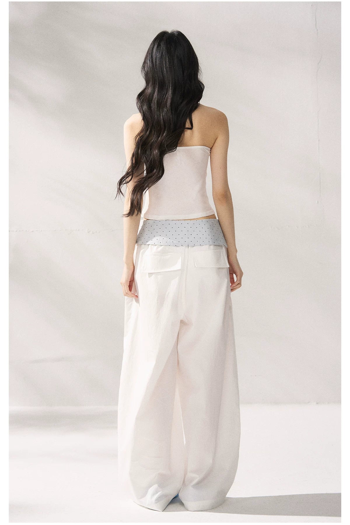 Strapless Top &amp; Relaxed Wide-Leg Pants Set