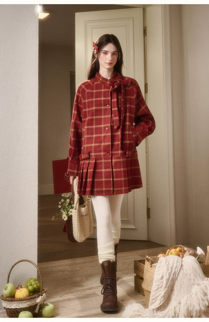 Cosagach Plaid Wool Coat