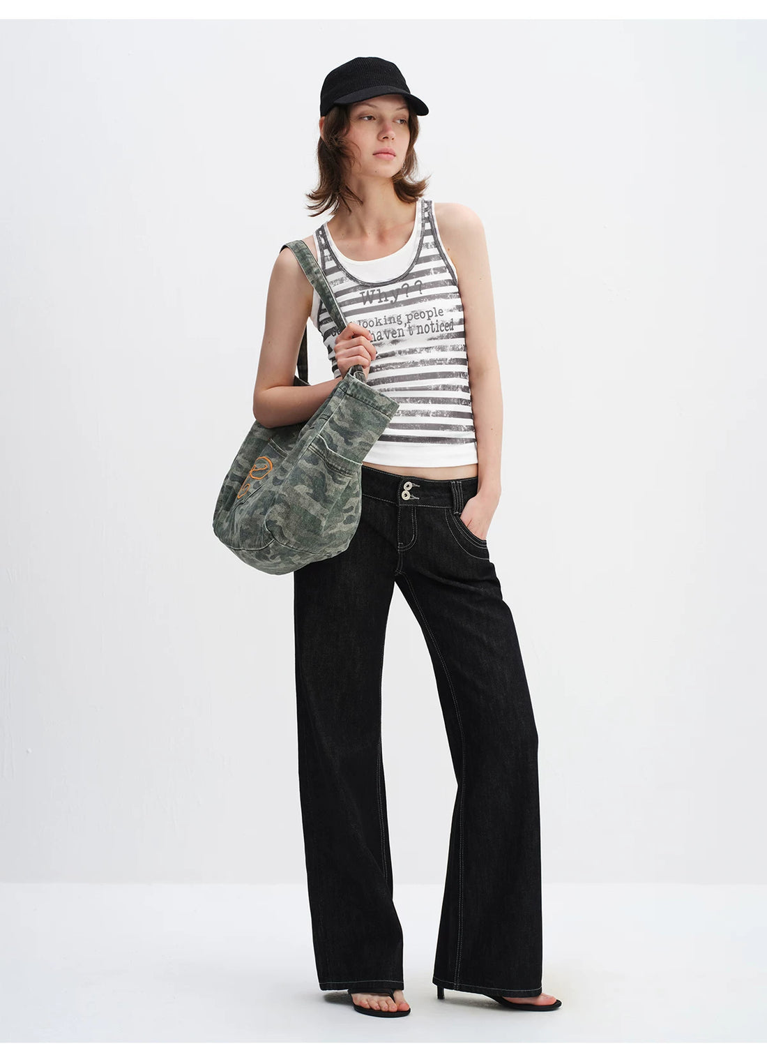 Layered Stripe Logo Tank Top