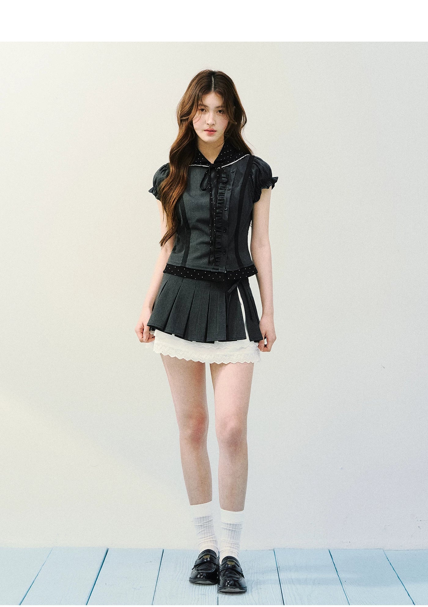 Preppy Stripe &amp; Polka Dot Two-Piece Set