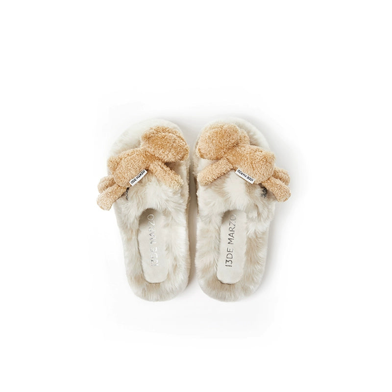Logo Furry Plush Slipper