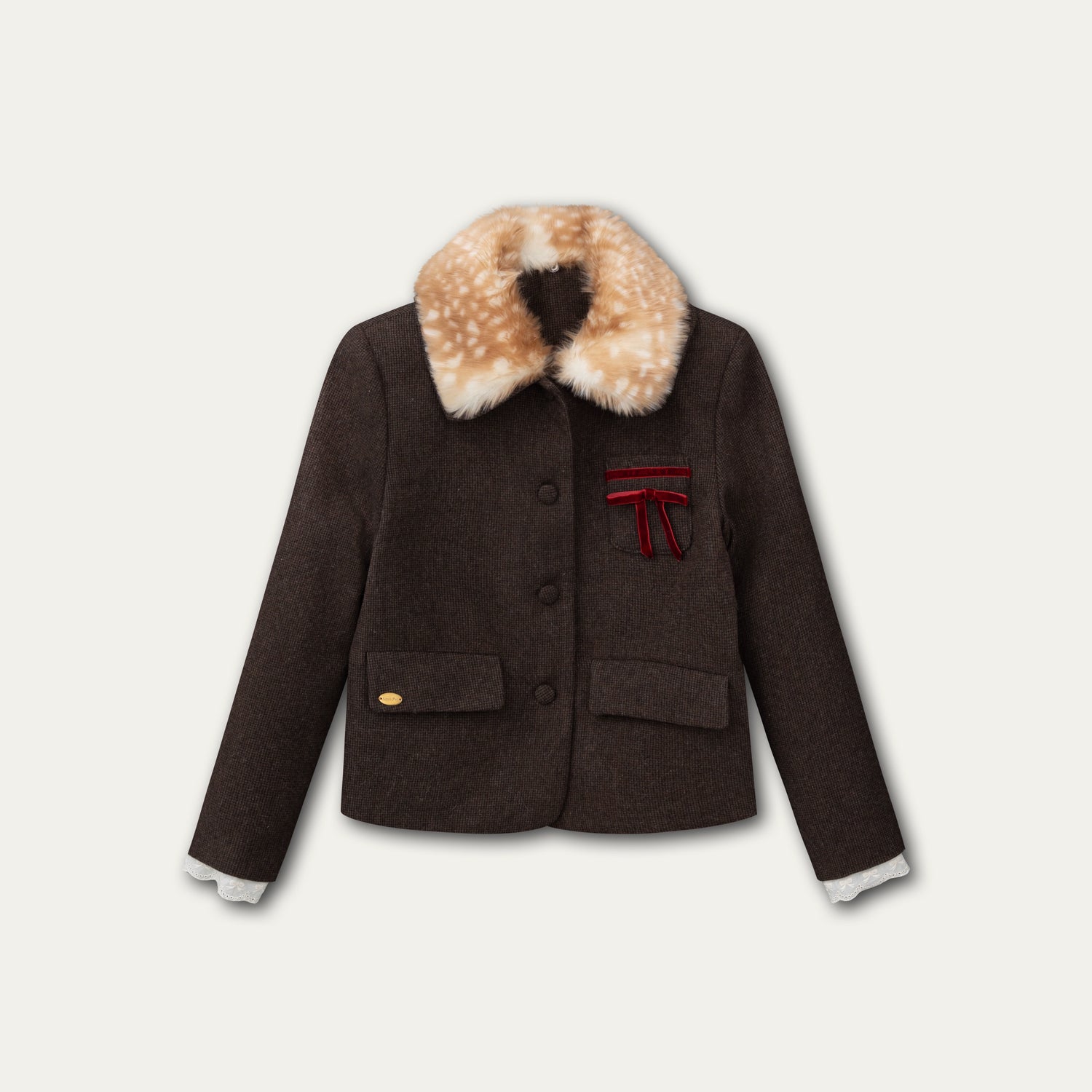 Vintage Wool Coat &amp; Pleated Skirt Set