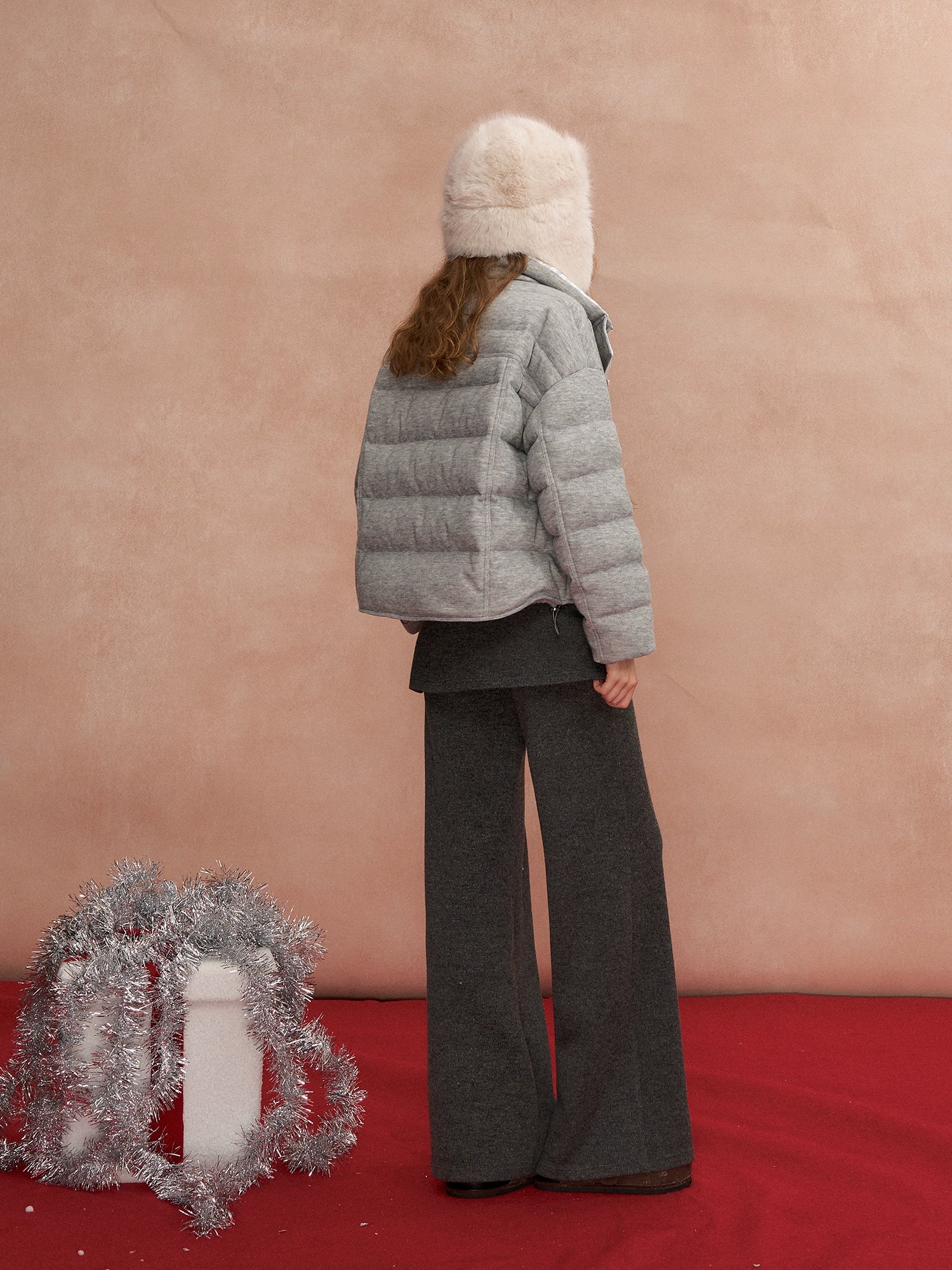 Detachable Scarf-Detail Flared Trousers