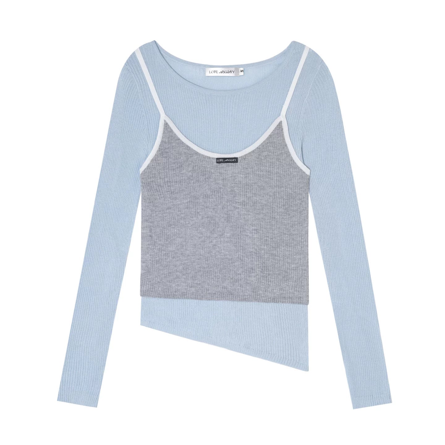 Layered Contrast Camisole Crewneck