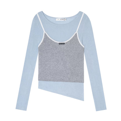 Layered Contrast Camisole Crewneck