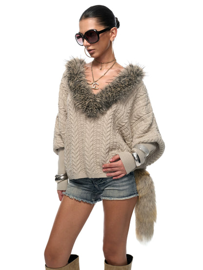 Wool-Blend Batwing Sweater
