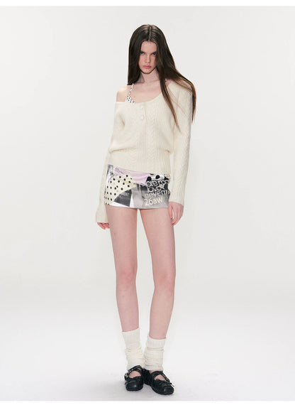 Vintage Cable-Knit V-Neck Sweater