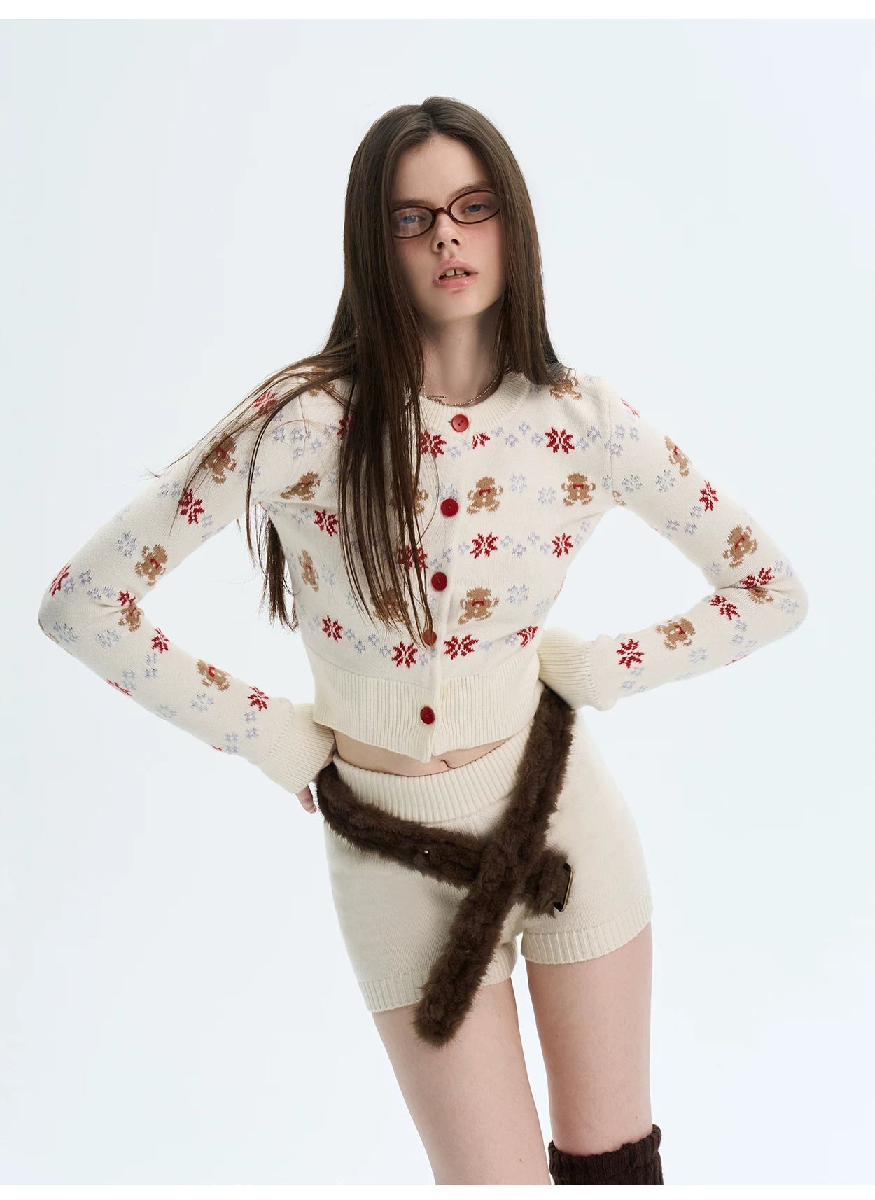 Cashmere-Blend Knit Cardigan Set