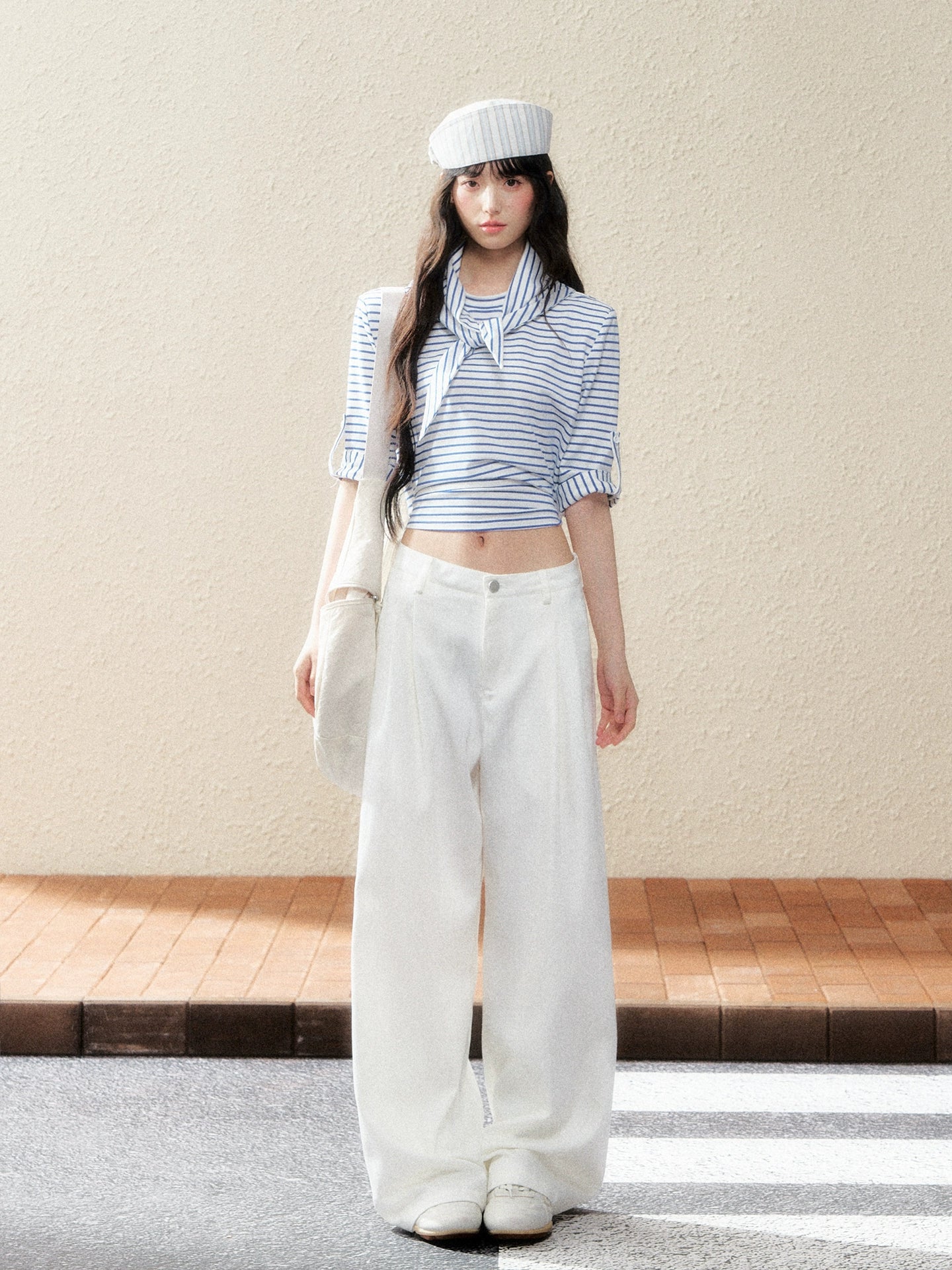 Urban Ease White Straight-Leg Trousers - CHINASQUAD