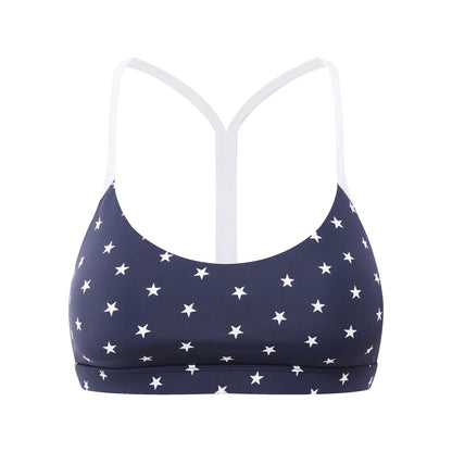 Star Print Racerback Sports Bra