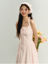 Pink Spaghetti Strap Dress - CHINASQUAD