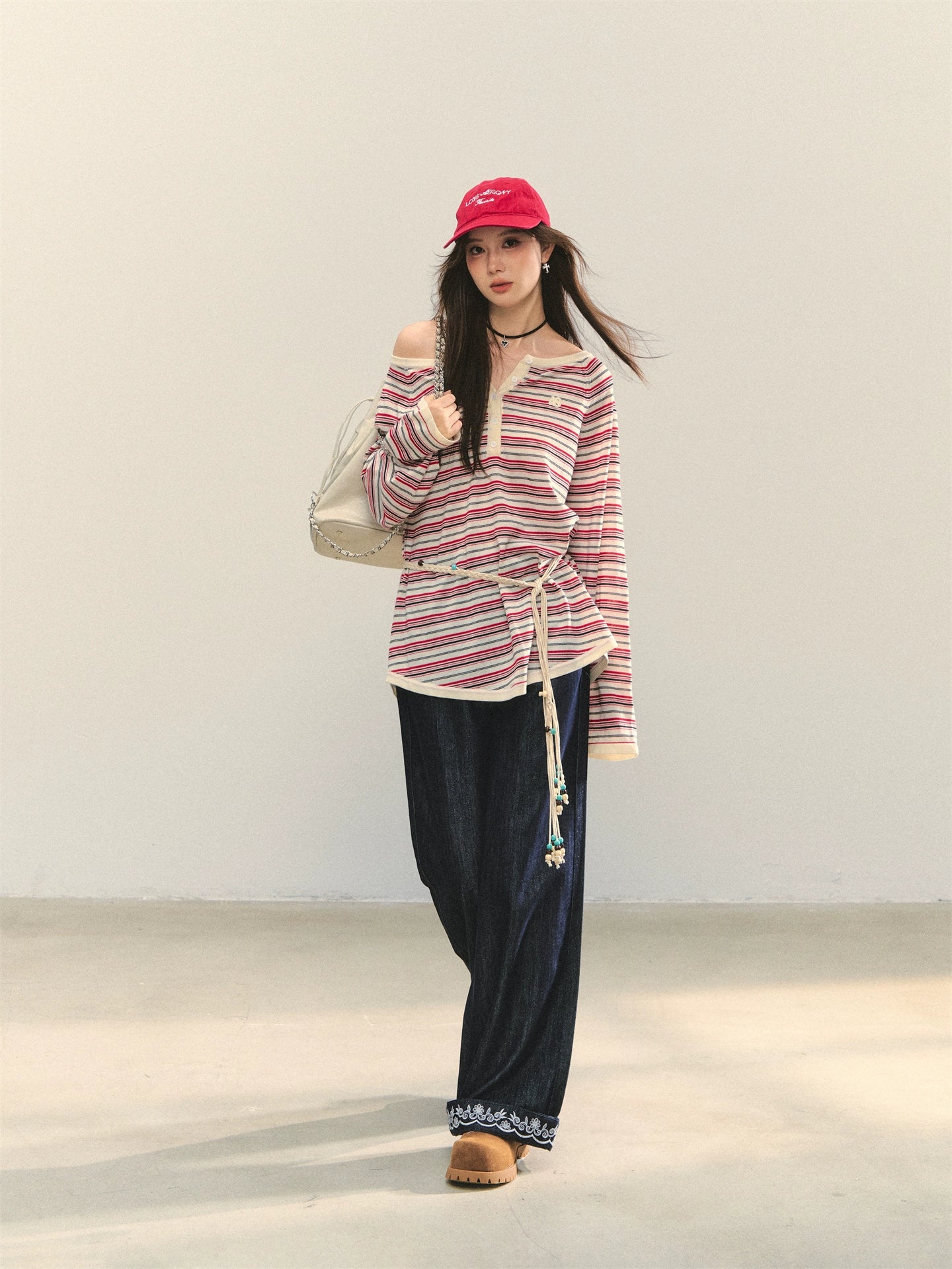 Multi-wear Striped Knit Top
