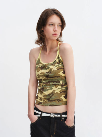 Desert Camo Sculpt U-Neck Slim Tank Top