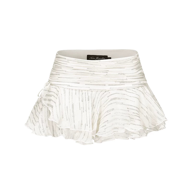 Silk Ruffled Luminous Two-Piece Set