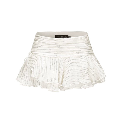 Silk Ruffled Luminous Two-Piece Set