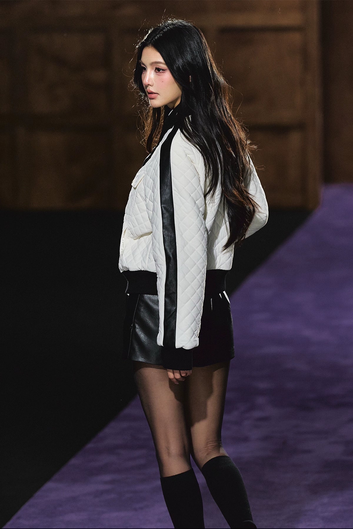 Diamond Quilted Bow-Tie Cotton Padded Jacket