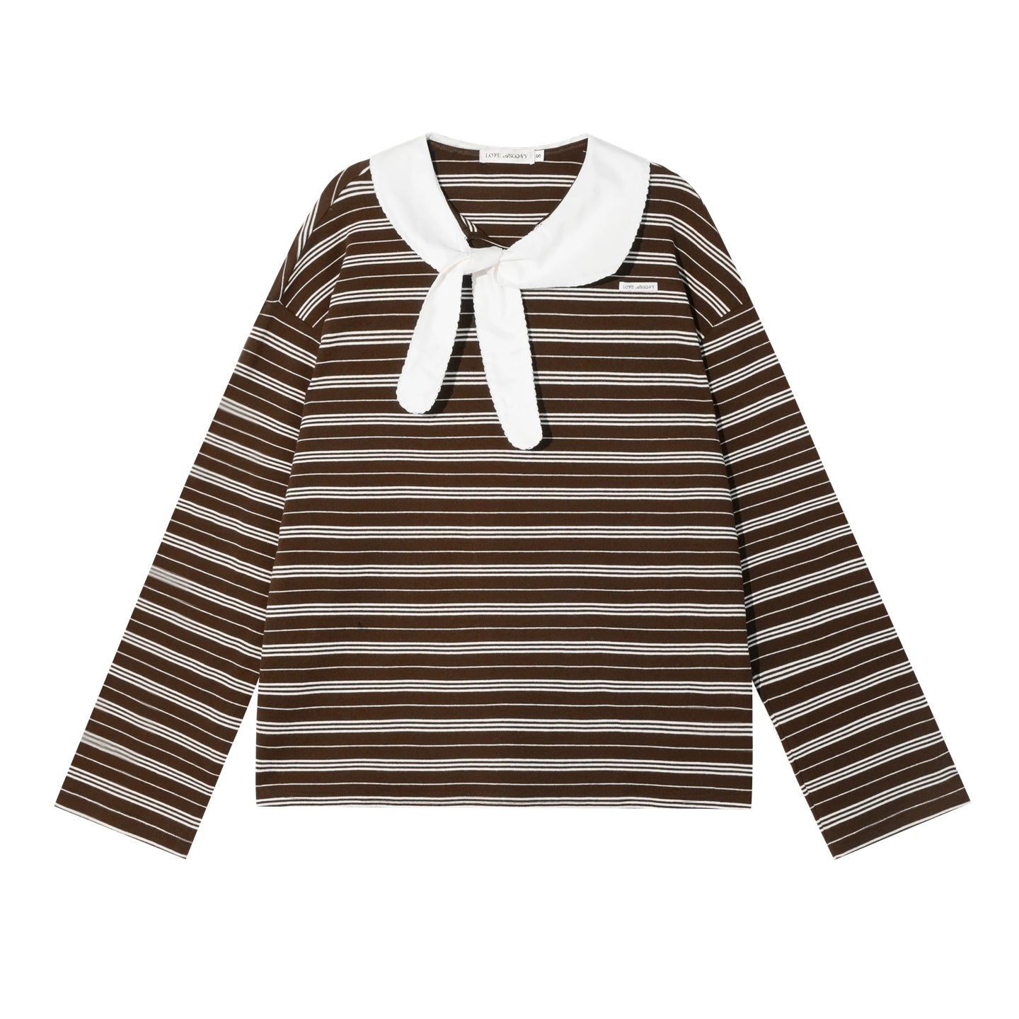 Bow-Tie Striped Long-Sleeve T-Shirt