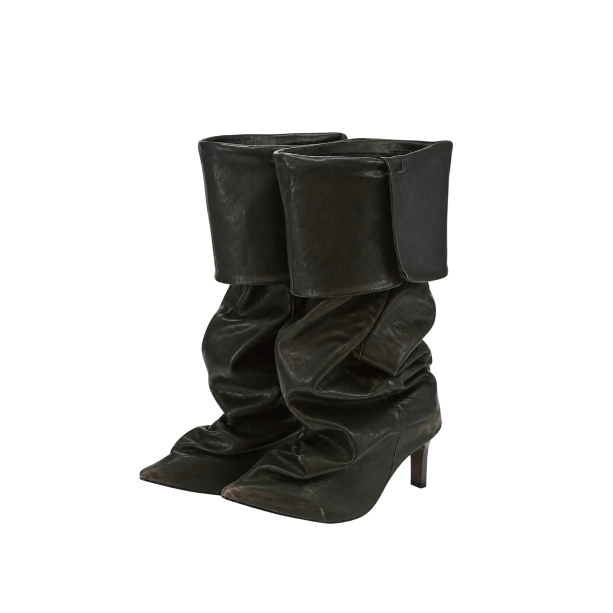 Slouch-Stiefel mit spitzer Zehenpartie