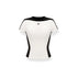 Black & White Color-Blocked Slim-Fit Knit Short Sleeve Top - CHINASQUAD